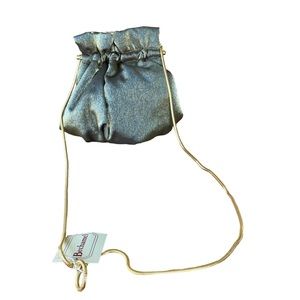 Bechamel vintage green/gold scrunch crossbody purse